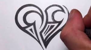 Drawing A Simple Tribal Maori Heart Tattoo Design Kids Initial Tattoos Heart Tattoo Designs Tribal Heart Tattoos