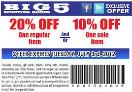 10 20 Off One Sale Regular Item At Big 5 Sporting Goods Coupon Printable Coupons Fun Sports Coupons