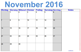 Nachstehend finden sie den kalender 2016 mit allen feiertagen und angabe der kalenderwochen (kw) für deutschland. November 2016 Deutsch Kalender Mit Noten 3 Grosse Ziffern Calendars Kalendar Calendario