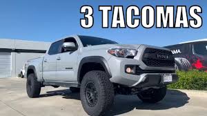 They give stability while steering, acceleration, and emergency braking. 3 Toyota Tacomas Lifted King Shocks 33 Tires Method Wheels Youtube