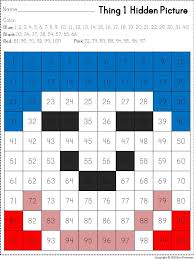 thing 1 hidden picture in a 100s chart for read across