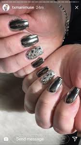 Another Set From Tx Mani Muse Chrome Nails New Years Nail Art New Years Nails Silver Chrome And Si New Years Nail Art New Year S Nails Chrome Nails