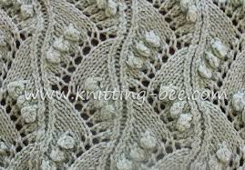 Bee knitting needle gauge and/or wraps per inch tool. Lace Vertical Zig Zag With Bobbles Free Knitting Stitch By Http Www Knitting Bee Com Lace Knitting Patterns Lace Knitting Stitches Knitting Patterns