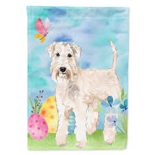 Caroline S Treasures 11 In X 15 1 2 In Polyester Easter Eggs Wheaten Terrier 2 Sided 2 Ply Garden Flag Lakeland Terrier House Flags Flag Decor