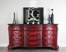 Rich And Elegant Dresser Painted With Chalk Paint By Annie Sloan In Emperor S Silk Then Sealed W Red Painted Furniture Red Furniture Painted Bedroom Furniture