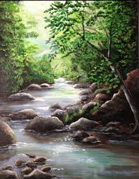 Pokok lukisan cat warna oren lukisan tangan lukisan elemen. Smoky Mountain Stream Acrylic Painting By Donna Daniels Artfinder