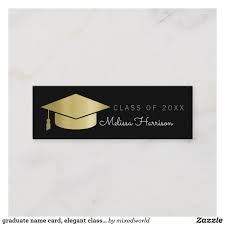 Graduate Name Card Elegant Class Of Black Calling Card Zazzle Com Name Cards Mini Business Card Calling Cards