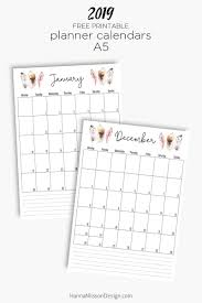 2019 Monthly Planner Calendar Free Printable Planner Insert Get Ready For 2019 Wi Planner Printables Free Planner Calendar Printables A5 Planner Printables