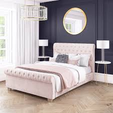 Maybe you would like to learn more about one of these? Safina Roll Top Double Sleigh Bed In Baby Pink Velvet Ebay