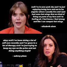 We did not find results for: Alias On Twitter Thinking About Elizabeth Olsen And Aubrey Plaza On Hot Ones