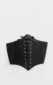 We also have medieval corsets made of fabric and leather, the perfect accessory for your outfit. Black Pu Lace Up Corset Belt Accessories Prettylittlething