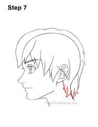 Learn how to draw anime male hair pictures using these outlines or print just for coloring. How To Draw A Manga Boy With Shaggy Hair Side View Step By Step Pictures How 2 Draw Manga
