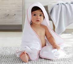 Gingham Baby Hooded Towels Pottery Barn Kids