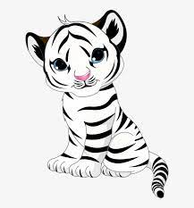A surprised looking tiger, i don't even want to see what could have scared him! Drawing Tigers Cute Baby White Tiger Cubs Clipart Png Image Transparent Png Free Download On Seekpng