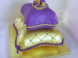 Gold Purple Pillow Baby Shower Cake Cakecentral Com