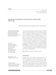Pdf The Effect Of Empathy On Involving In Bullying Behavior