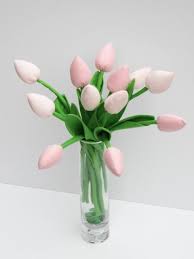 Mother S Day Gift Fabric Tulip Flowers Alternative Bouquet Etsy Pink Tulips Bouquet Pink Tulips Birthday Flowers