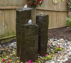 Add led lighting on the water fountain to illuminate the sheet of water as it comes out. Outdoor Water Features For Beautiful Fountains Ponds