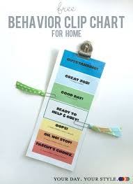 free printable childrens behavior clip chart for home