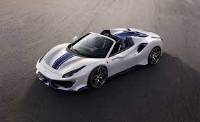 The ferrari 488 pista is powered by the most powerful v8 engine in the maranello marque's history and is the company's special series sports car with the highest level yet of technological transfer from racing. 2019 Ferrari 488 Pista Spider Offers 710 Hp Without A Roof