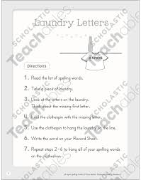 Laundry Letters Super Spelling Center Printable Learning Centers Skills Sheets