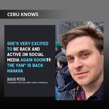 David Peyer, husband of Cindy Cinco, shared an update with fans, expressing  how excited Cindy is to return to social media.