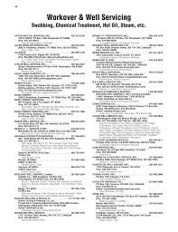 Workover &amp; Well Servicing