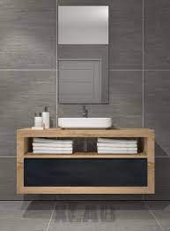 Mobile Da Bagno In Legno Sospeso Con Cassettiera E Vano A Giorno Chelsie Bagno Arredamento Casa Design Mobiliba Mobile Bagno Bagno Legno Arredamento Bagno
