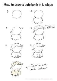 We're going to break these five images down into their simplest shapes and you'll see how easy it is to create them. How To Draw A Cute Lamb In 6 Steps Drawalamb Howtodraw Illustration Easy Doodles Drawings Easy Drawings For Kids Cute Easy Drawings