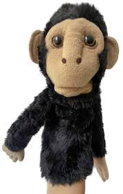Melissa and Doug Hand Puppet Bananas Chimp Monkey Stuffed Arms Mouth Opens  14"