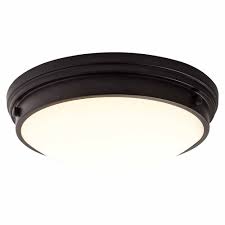 Find ceiling lighting at wayfair. Hampton Bay 13 Inch Led Flush Mount With Glass Black Finish The Home Depot Canada