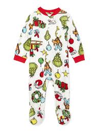 Matching Family Christmas Pajamas Baby Boy Girl Unisex Grinch Sleeper Walmart Com