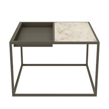 Square, round, oval, there cornered or a combination of various geometric shapes. Square Grey Tray Coffee Table With White Marble Top Modern Furniture123