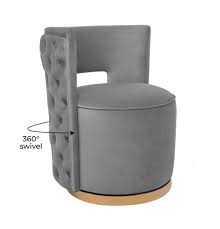 Original price $579.99 sale price $436.99 or $37/mo suggested payments w/ 12 mos special financing learn how based on retail price of $436.99 (sales & promotions excluded) Mimosa Grey Velvet Swivel Chair Tov Furniture