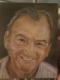 This large acrylic painting depicts the magnificent view from Gwen's Uncle  Jon's log cabin in Southfork, Colorado.