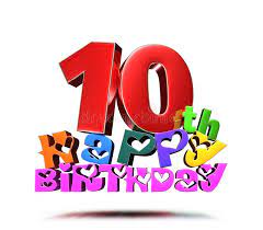 10e Verjaardag Van Happy Birthday Stock Illustratie Illustration Of Geboren Lettertype 167373324