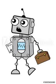Robots set cartoon android cute robot pattern robot collection robot cute robot illustration robots flat front taxi robot illustrator space robot pattern. Cartoon Robot Going To Office Wandsticker Cyborg Mechanische Wissenschaft Myloview De
