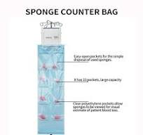 Custom Disposable Plastic Surgical Sponge Counter Bag With Adhesive Style Medical Gauze Counting Bag
