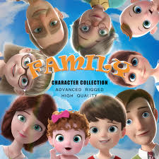 Cartoon Family Rigged 3d Model Turbosquid 1319209 In 2020 Family Cartoon 3d Model Cartoon