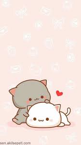 Cute Kawaii Picture For Tracing Gray And White Cat In Hug Little Ones Cute Anime Cat Cute Cat Wallpaper Cute Kawaii Drawings