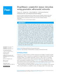 Pdf Deepmoney Counterfeit Money Detection Using Generative Adversarial Networks