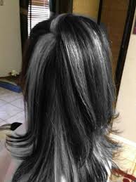 Hair Grey Highlights Rocks 51 Ideas Black Hair With Highlights Gray Hair Highlights Black And Grey Hair