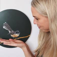 Piwakawaka (fantail) artwork in 'small but mighty' series