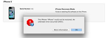 How To Restore My Iphone When Itunes Keeps Returning An Error 2001 Ask Different