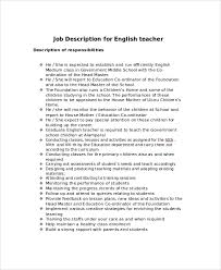 2021new rewarding esl teaching positions for new teachers/over 20 years experience in china/3 days off every week/upfront paid flights. Free 12 Sample Teacher Job Description Templates In Ms Word Pdf