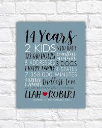 Anniversary Gifts For Husbands Any Year Anniversary Art Etsy 14 Year Anniversary Gift Anniversary Gifts For Husband 14th Anniversary