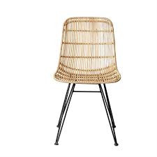 Natural Braided Rattan Chair With Black Metal Frame By Bloomingville Rattan Lounge Chair Outdoor Dining Chairs Rattan Chair