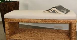 Vivanno Sitzbank Mit Kissen Bank Aus Wasserhyazinthe 85 45 35cm Natur Haus Deko Sitzbank Sitzen