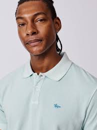 Aubin Lusby Organic Cotton Logo Polo Shirt, Mint