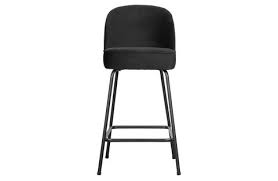 Industrial black leather bar chair. Vogue Bar Stool 65cm Velvet Black